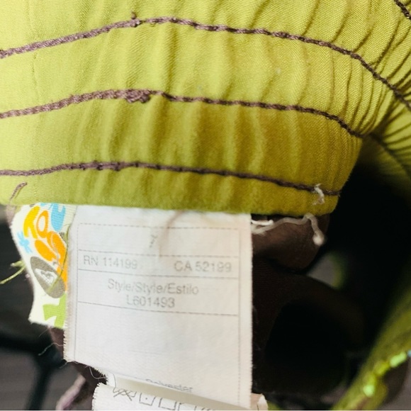 ROXY Brown Retro Colorful Festival Hot Pants Drawstring Shorts Sz 7 - Picture 8 of 10